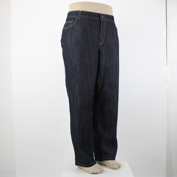 JMS Short Sz 24WS x 28 Dark Blue Denim Pockets Straight Cotton Poly Jeans - Picture 6 of 16